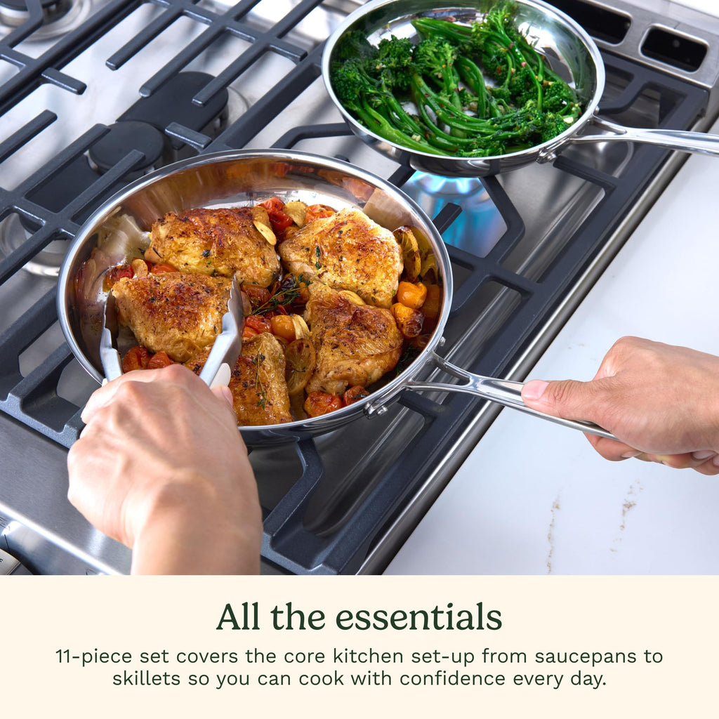 Cuisinart Chef's Classic 11-Piece Stainless Steel Cookware Set, 77-11G