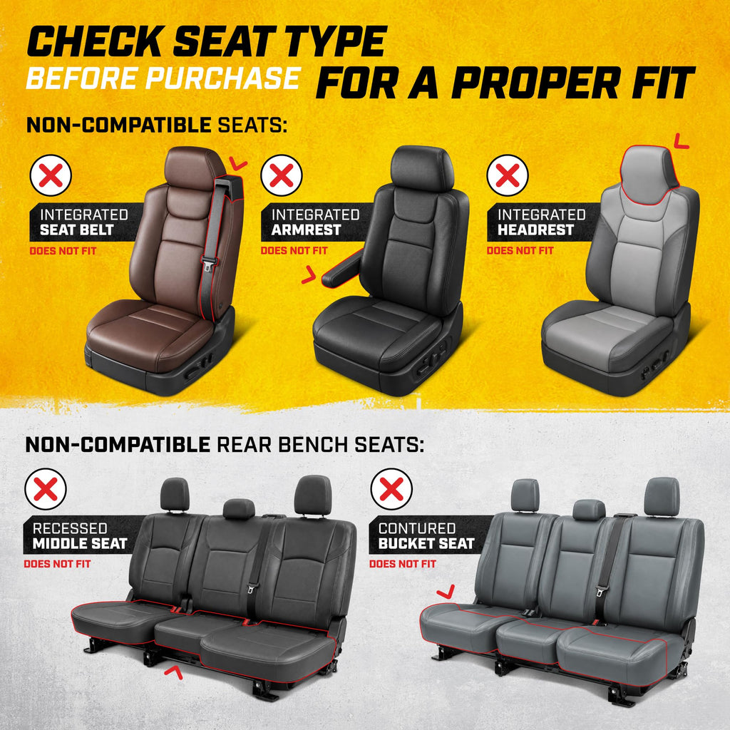 Cat MeshFlex Automotive Seat Covers for Cars Trucks and SUVs – Gray Car Seat Covers for Front Seats, Truck Seat Protectors with Comfortable Mesh Back