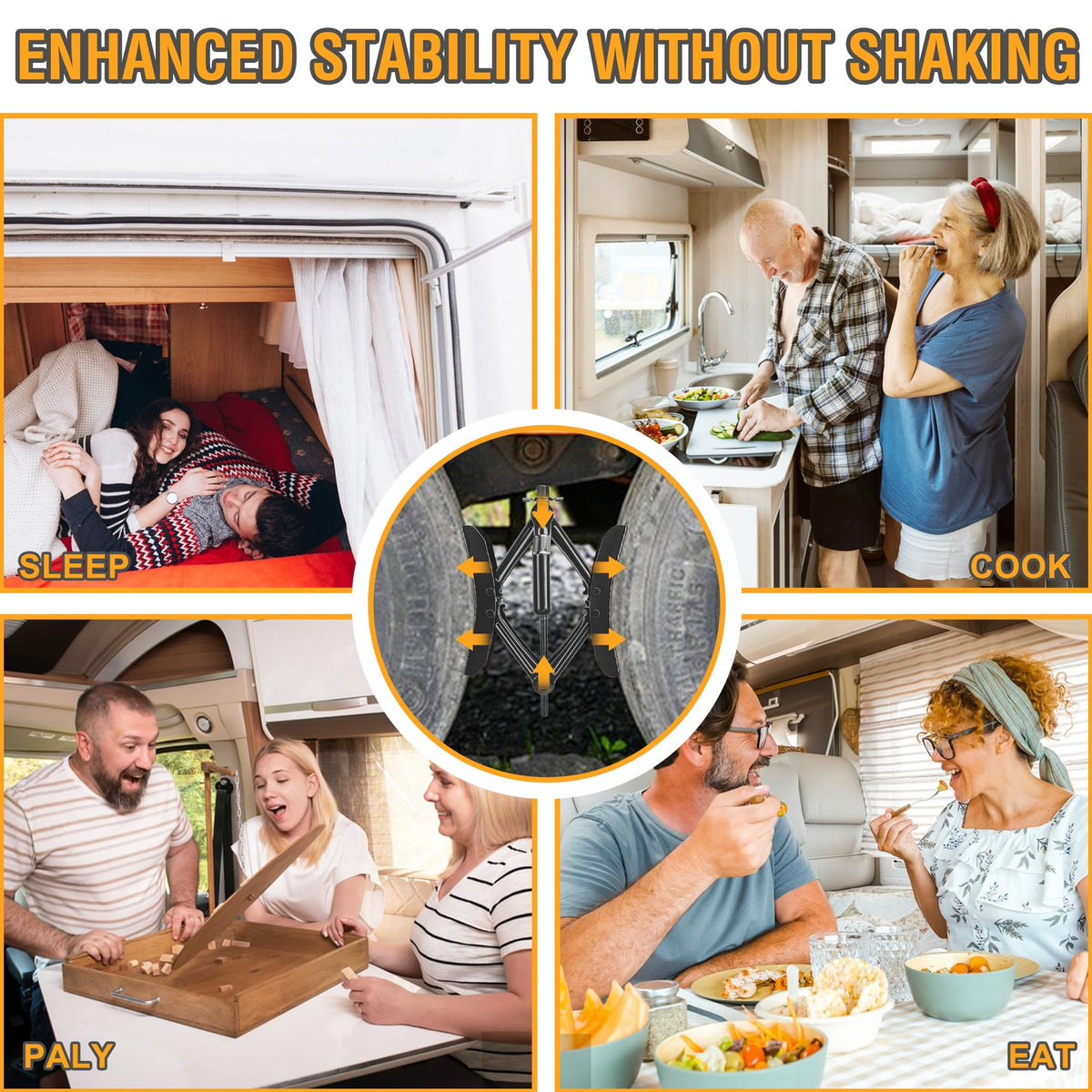 Lezcufer Camper Wheel Chock Stabilizer 2 Sets for RV Travel Trailer Heavy Duty X-Shaped RV Stabilizer Wheel Chock Anti-Move Tire Wheel Chock