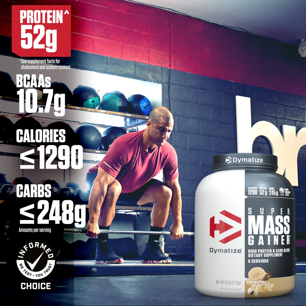 Dymatize Super Mass Gainer, 52g Protein Powder, Gourmet Vanilla, 6 lb