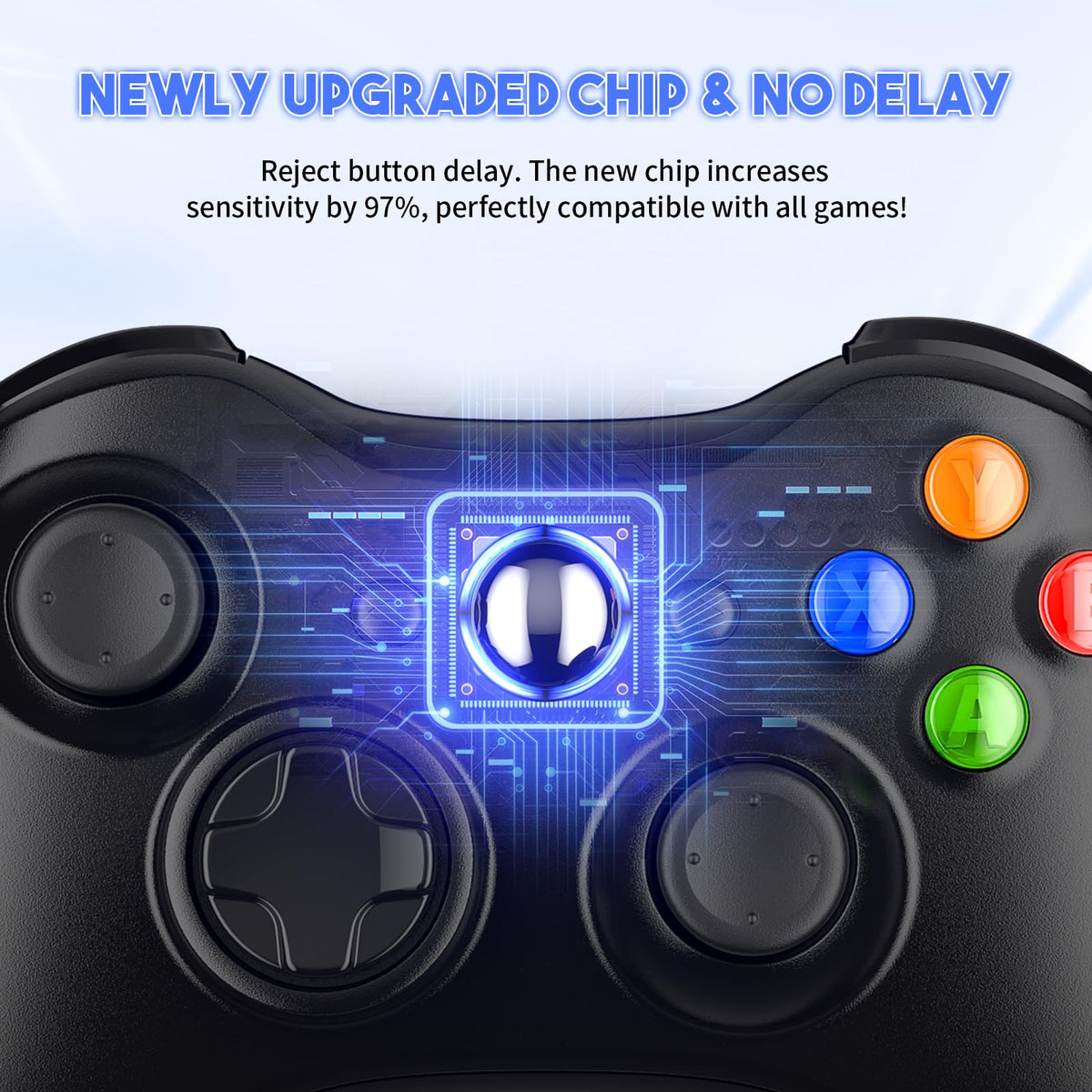 Gamrombo 2 Pack Replacement for Xbox 360 Controller, Wireless Controllers Gamepad Upgraded Joystick Compatible with 360 & Slim, Windows 11/10/8/7 PC