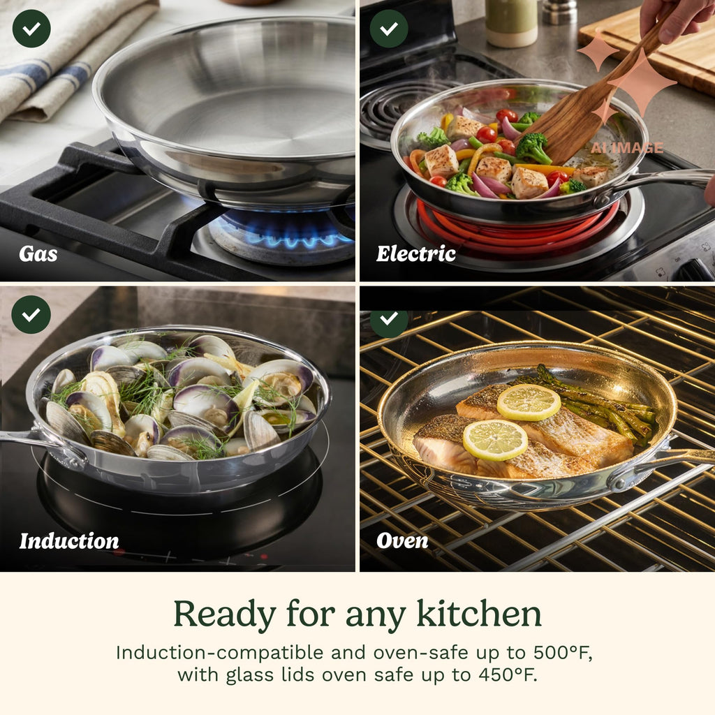 Cuisinart Chef's Classic 11-Piece Stainless Steel Cookware Set, 77-11G