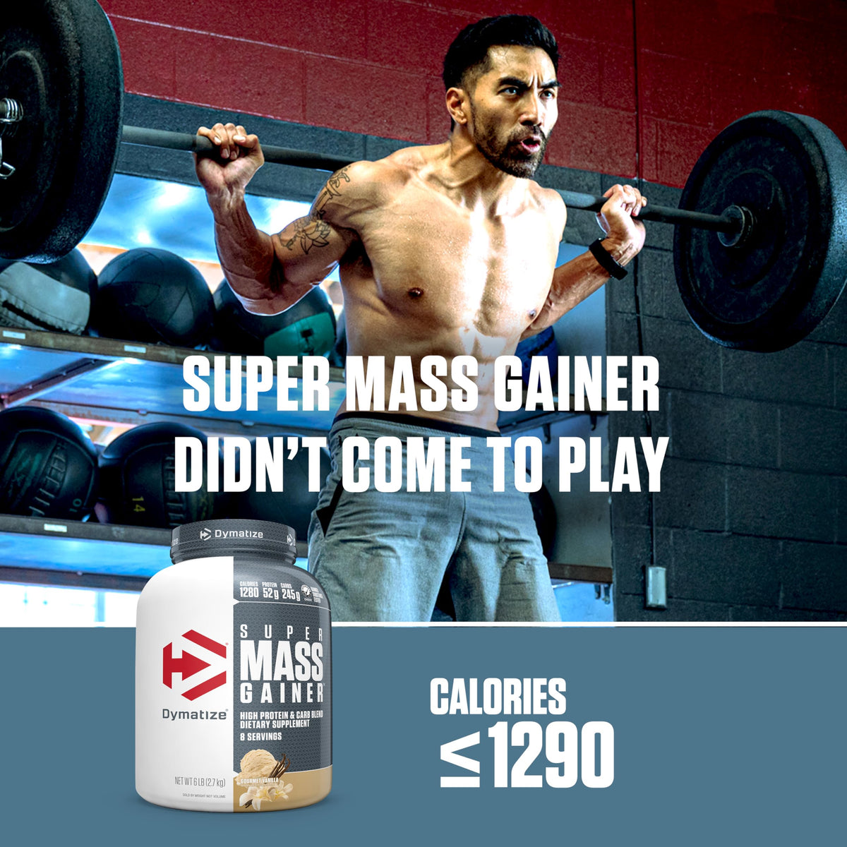 Dymatize Super Mass Gainer, 52g Protein Powder, Gourmet Vanilla, 6 lb
