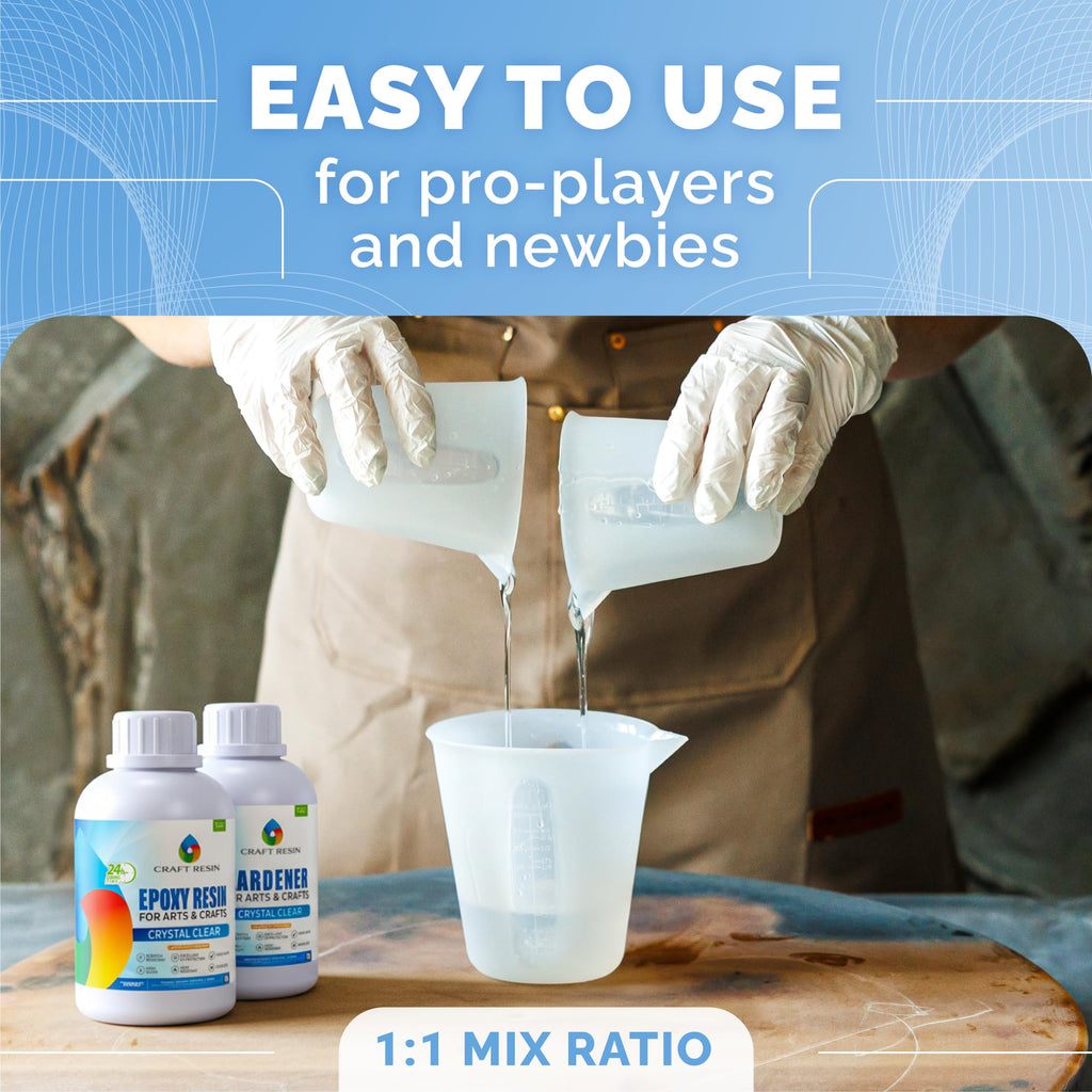 Craft Resin Crystal Clear Epoxy Resin Kit, Low Odor, UV Resistant, 1 Gallon