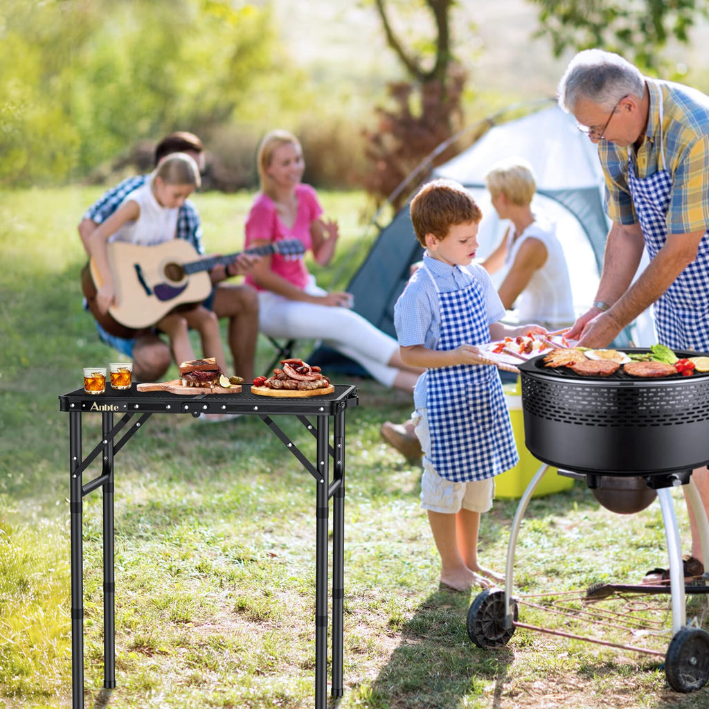 2 ft Folding Grill Table, Aluminum Camping Table 3 Heights Max 27.5"