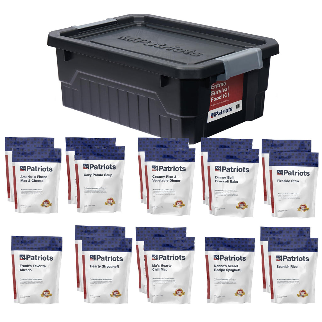 4Patriots Emergency Entree Food Kit – 128 Servings, Tasty Freeze-Dried ...