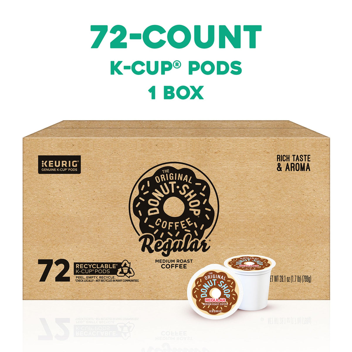 The Original Donut Shop Regular, K-Cup Pods, 72 Count