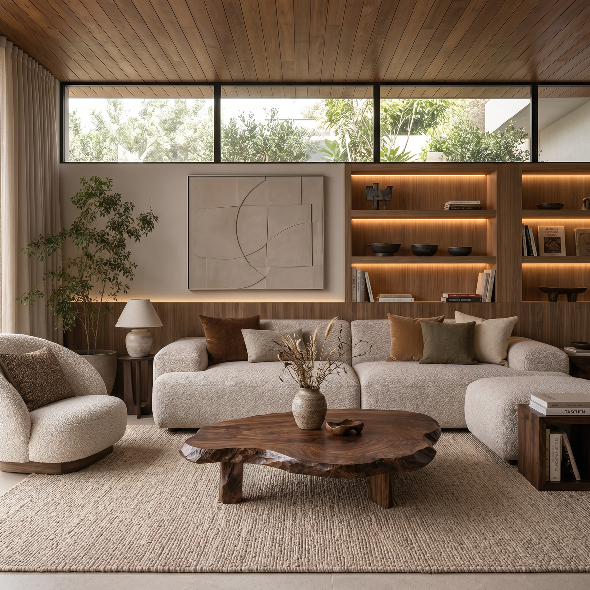 Live Edge Solid Wood Coffee Table with Block Legs - view 2