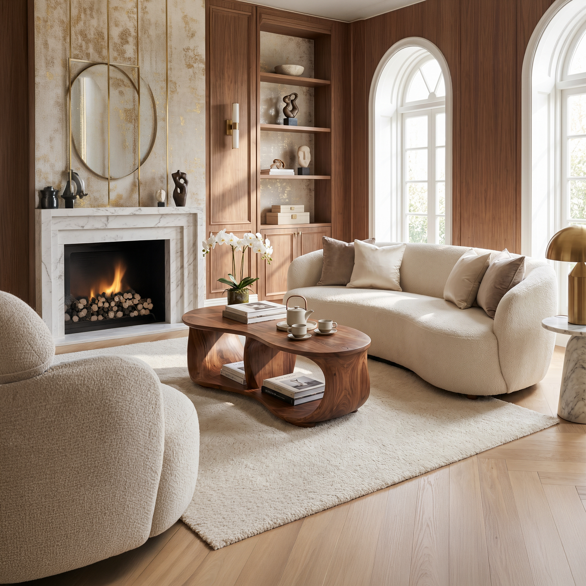 Low Profile Handcrafted Solid Wood Coffee Table, Classic Lines - view 3