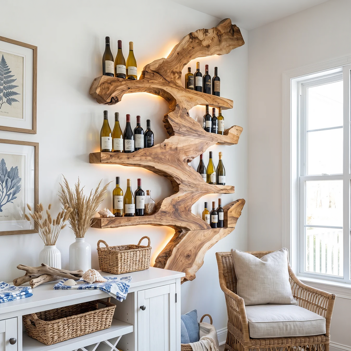 Handcrafted Wood Wine Bottle Rack Stand for Kitchen - view 3