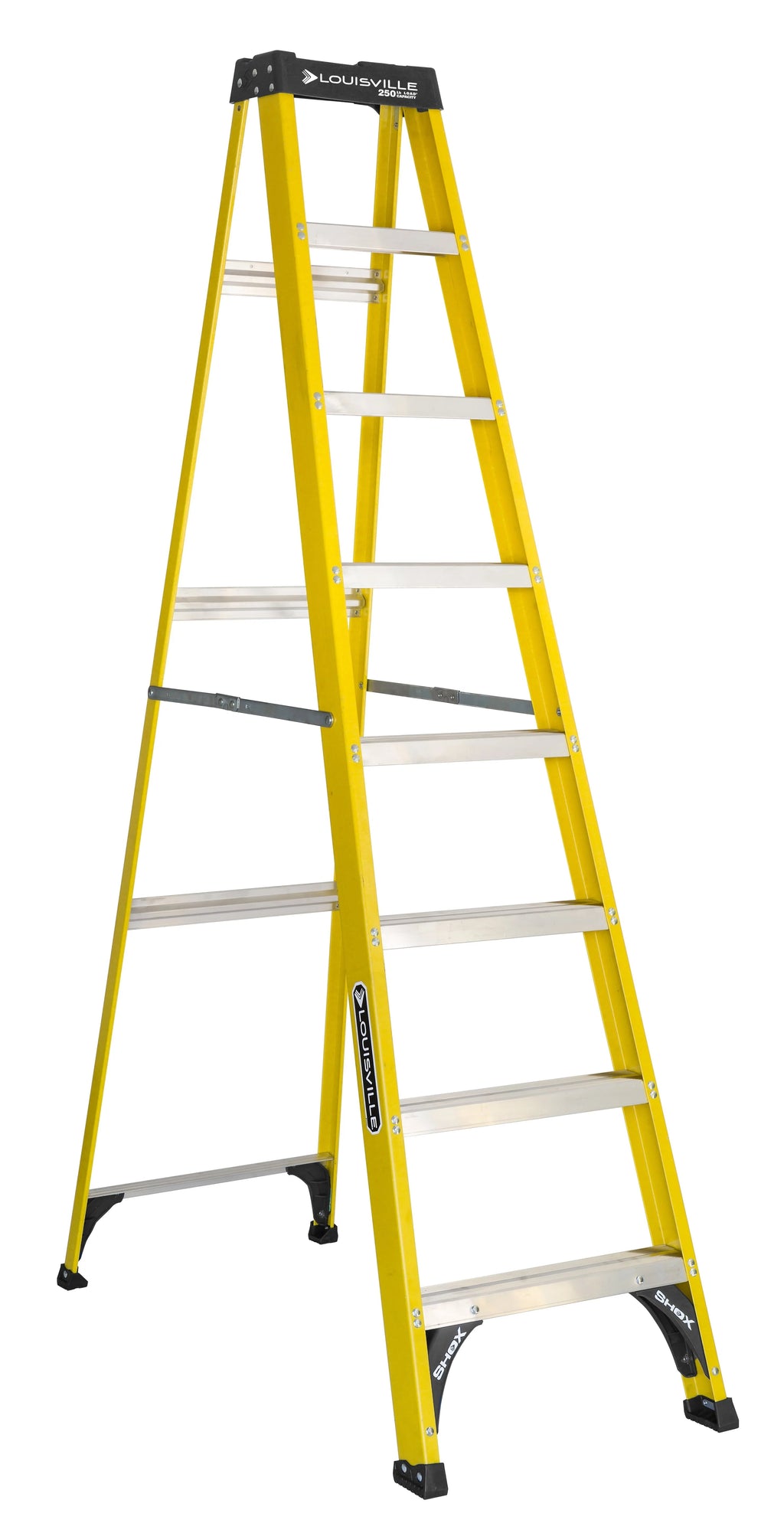Louisville Ladder 8' Fiberglass Step Ladder, 12' Reach, 250 lbs Load C ...