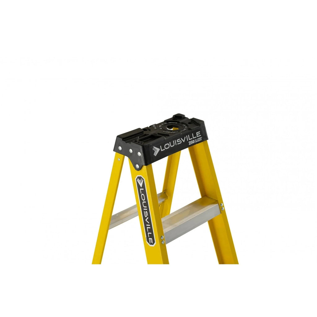 Louisville Ladder 8' Fiberglass Step Ladder, 12' Reach, 250 lbs Load C ...