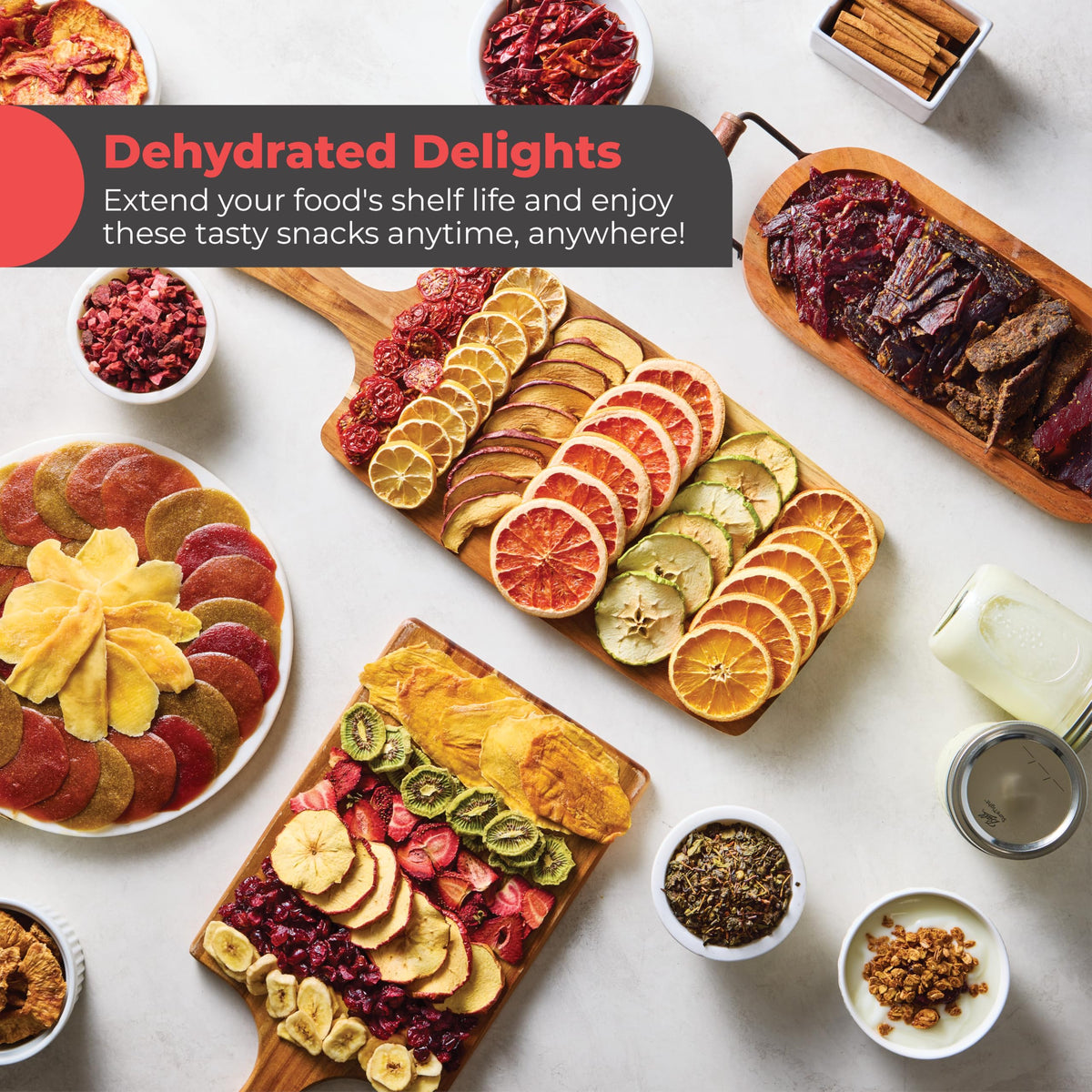 Magic Mill Pro Food Dehydrator Machine | Powerful 600W Rear Fan Even-Drying System | 7 Full-Size Stainless Steel Trays | 95°-176° Temperature Control