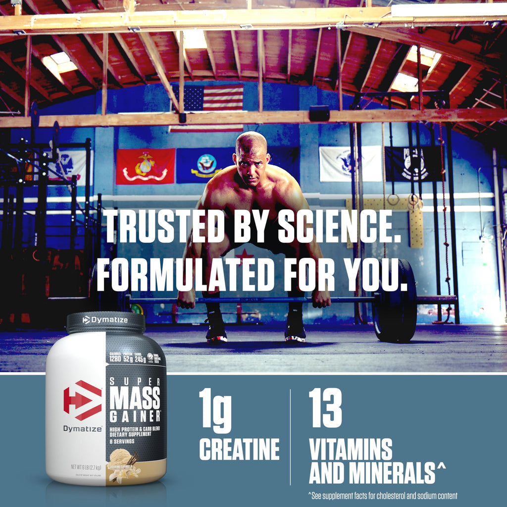 Dymatize Super Mass Gainer, 52g Protein Powder, Gourmet Vanilla, 6 lb