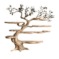 Sculpted Solid Hardwood Tree Bookshelf with Branching Shelves in Natural Oak finish