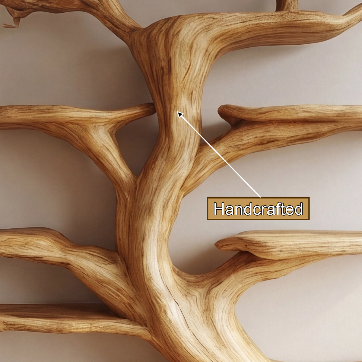Sculpted Solid Hardwood Tree Bookshelf with Branch Shelving - view 10