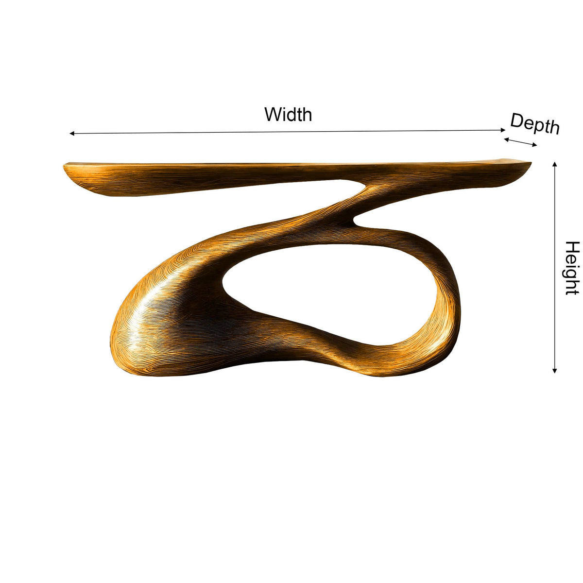 Solid Wood Console Table with Looping Sculptural Base - view 5
