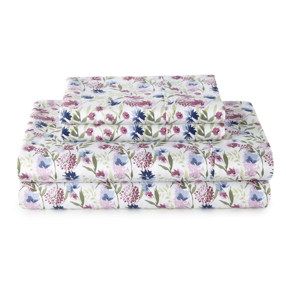 Better Homes & Gardens 4-Piece 300 Thread Count Bashful Blooms Cool Cotton Sateen Bed Sheet Set, Queen, Deep Pocket