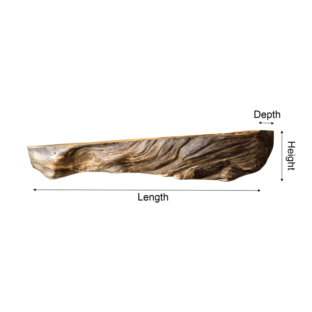 Live Edge Solid Wood Fireplace Mantel Shelf - view 5