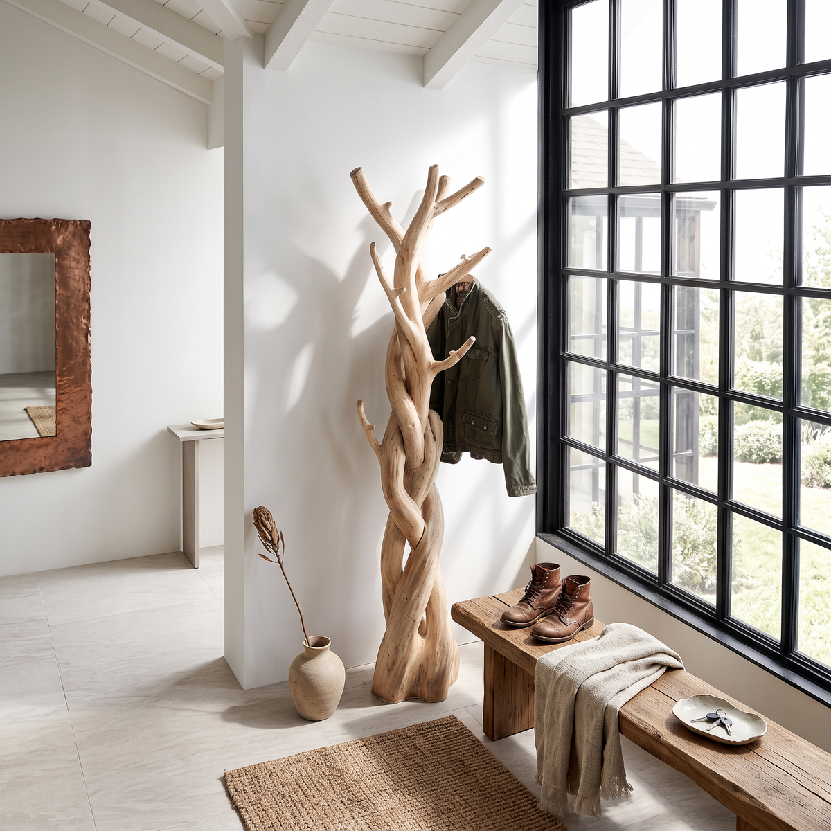 Driftwood Branch Tree Coat Rack for Bedroom or Closet - view 2