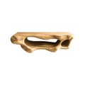 Sculpted Solid Wood Floating Vanity with Open Storage Cavities in Natural Oak finish