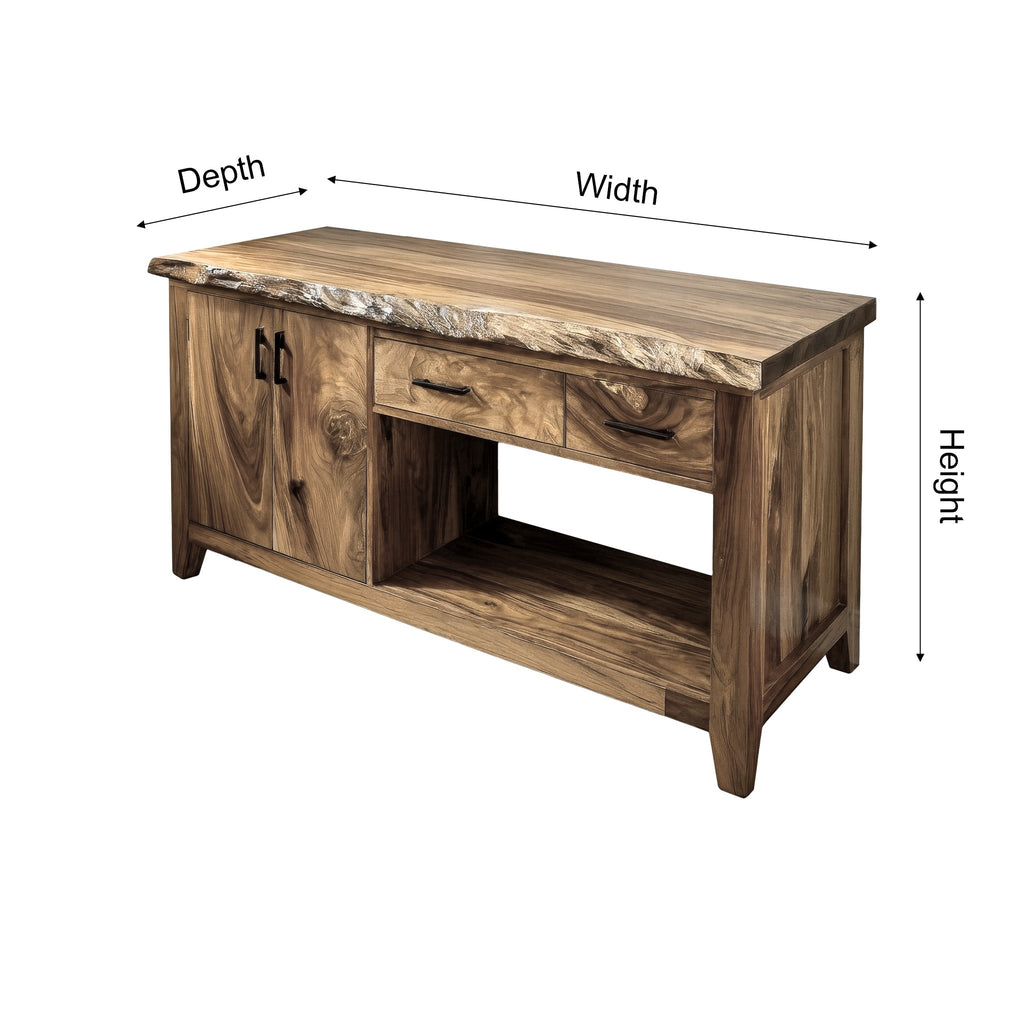 Live Edge Solid Hardwood Freestanding Bathroom Vanity with Cabinet - view 6