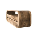 Sculpted Solid Wood Floating Bathroom Vanity with Rounded Edges in Natural Oak finish
