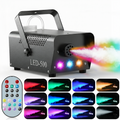 Halloween Fog Machine 500W RGB LED Smoke Machine Stage Lighting Effect with Remote Control for Halloween Wedding DJ Show Concert Bar Party