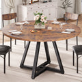 Hijob 47 Inch Rustic Round Dining Table, Circle Dining Table for Dining Room, Home(Only Table)