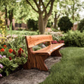 Rustic Live Edge Solid Wood Bench with Backrest for Hallway or Patio