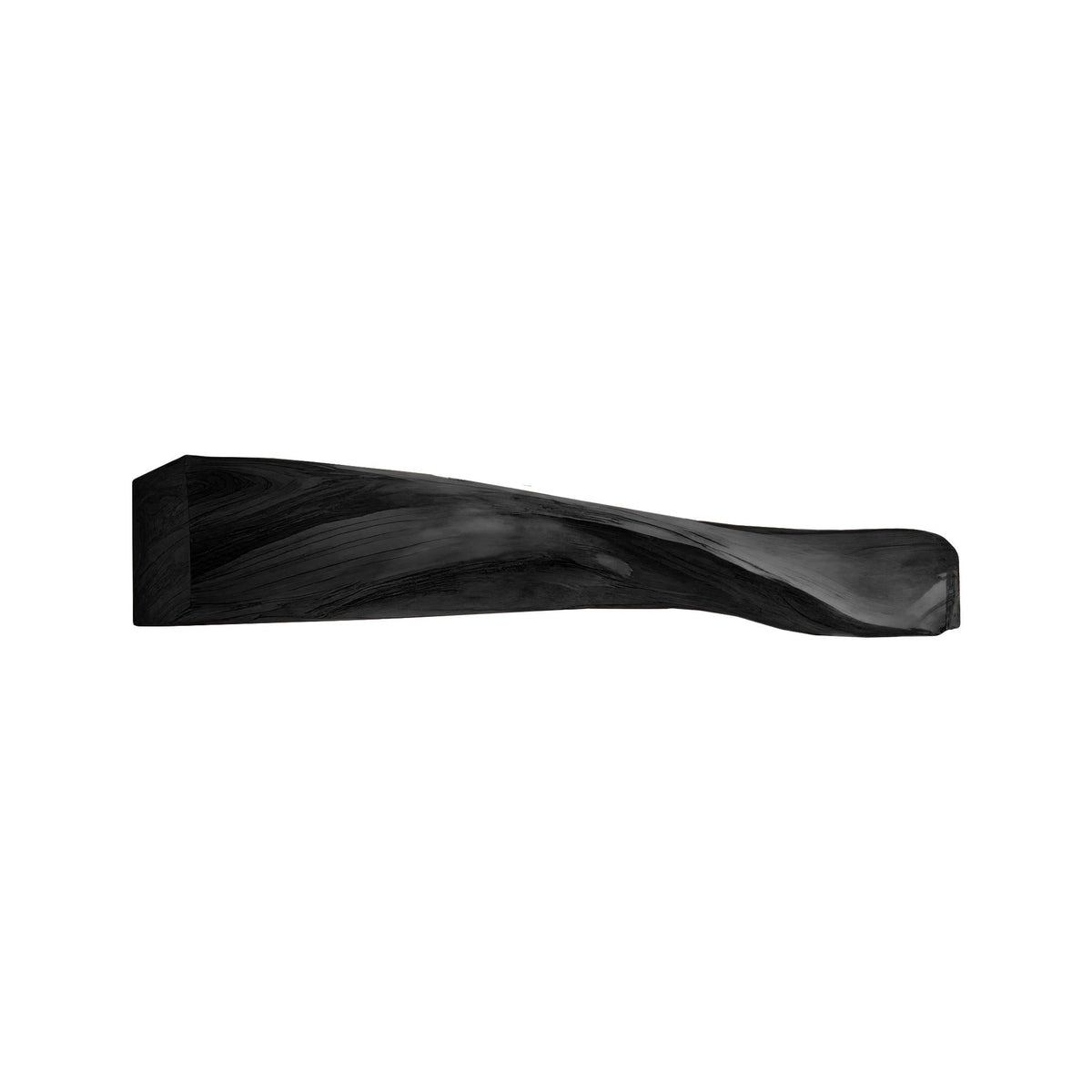 Wave-Form Solid Wood Floating Fireplace Mantel Shelf in Black finish