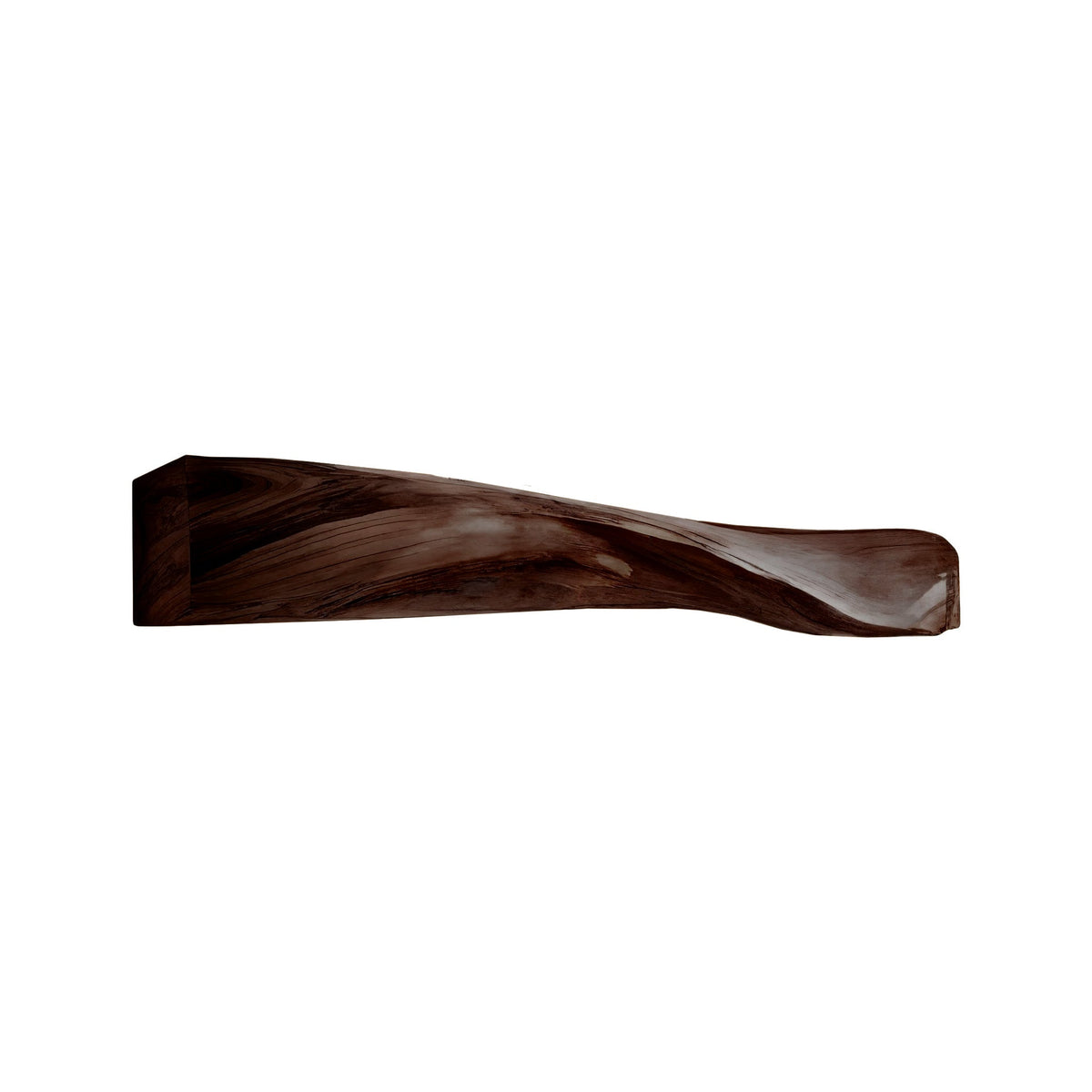 Wave-Form Solid Wood Floating Fireplace Mantel Shelf in Dark Walnut finish