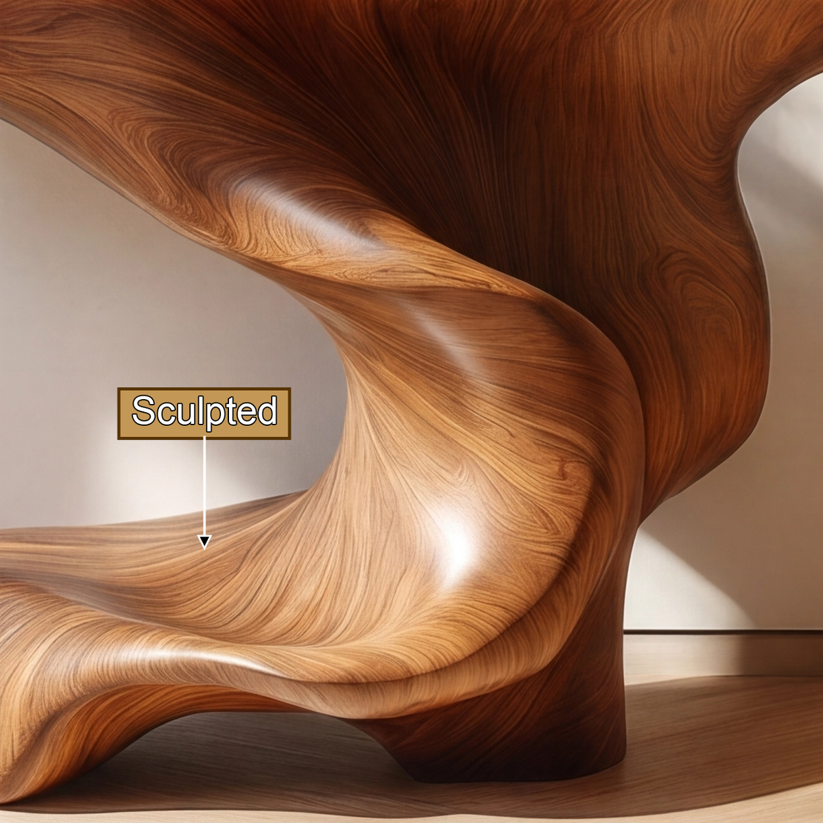 Monolithic Pedestal Solid Wood Console Table with Slim Top - view 3