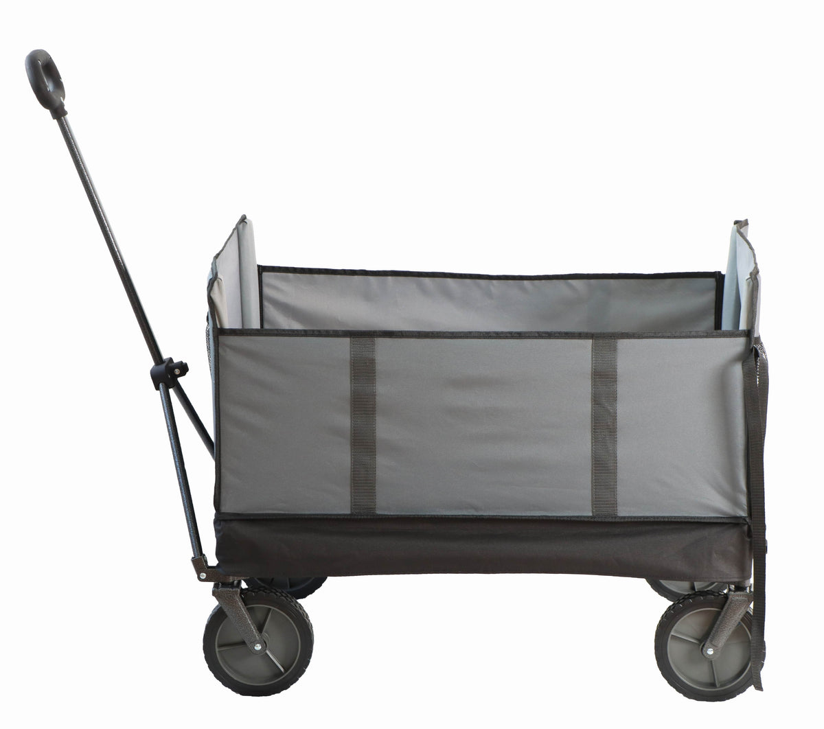 Seina Omni Multi-Purpose Assembled in Outdoor Wagon in Gray, High Strength Polyester Fabric. Easy Access Side Door. Compact Folding Design