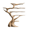 Solid Hardwood Tree Wine Rack with Integrated LED Backlighting in Natural Oak finish