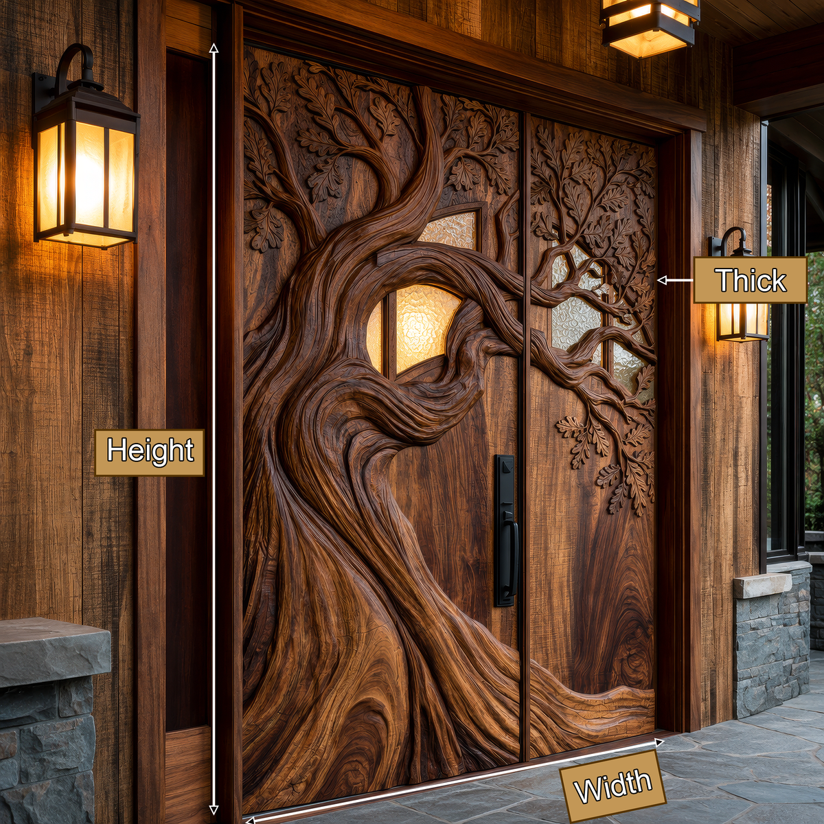 Sculpted Solid Wood Door with Carved Center Panel - view 8