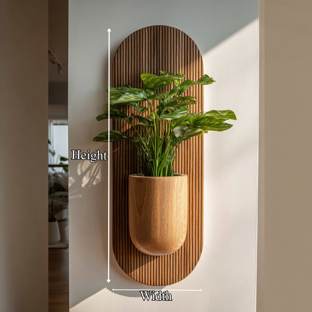 Rustic Solid Wood Wall Planter for Living Room and Entryway - view 3