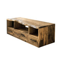 Live Edge Solid Wood Floating Bathroom Vanity with Drawers in Natural Oak finish