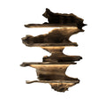 Live Edge Floating Wine Rack with Stacked Solid Slab Tiers in Natural Oak finish