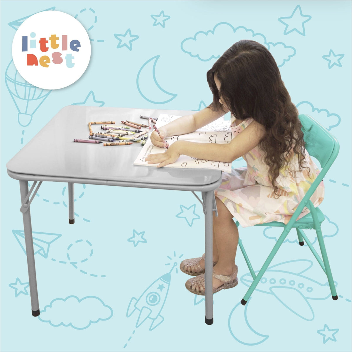 Little Nest Junior Activity Table and Chair Set, 2-Piece