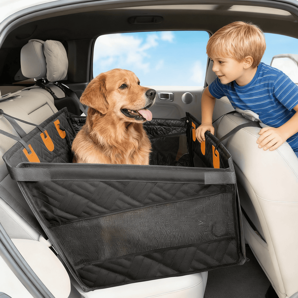 Kohree Dog Car Seat for Large Medium Dogs, Back Seat Extender with Hard Bottom, Waterproof Non-Slip Hammock for Pet, with Storage Pocket for