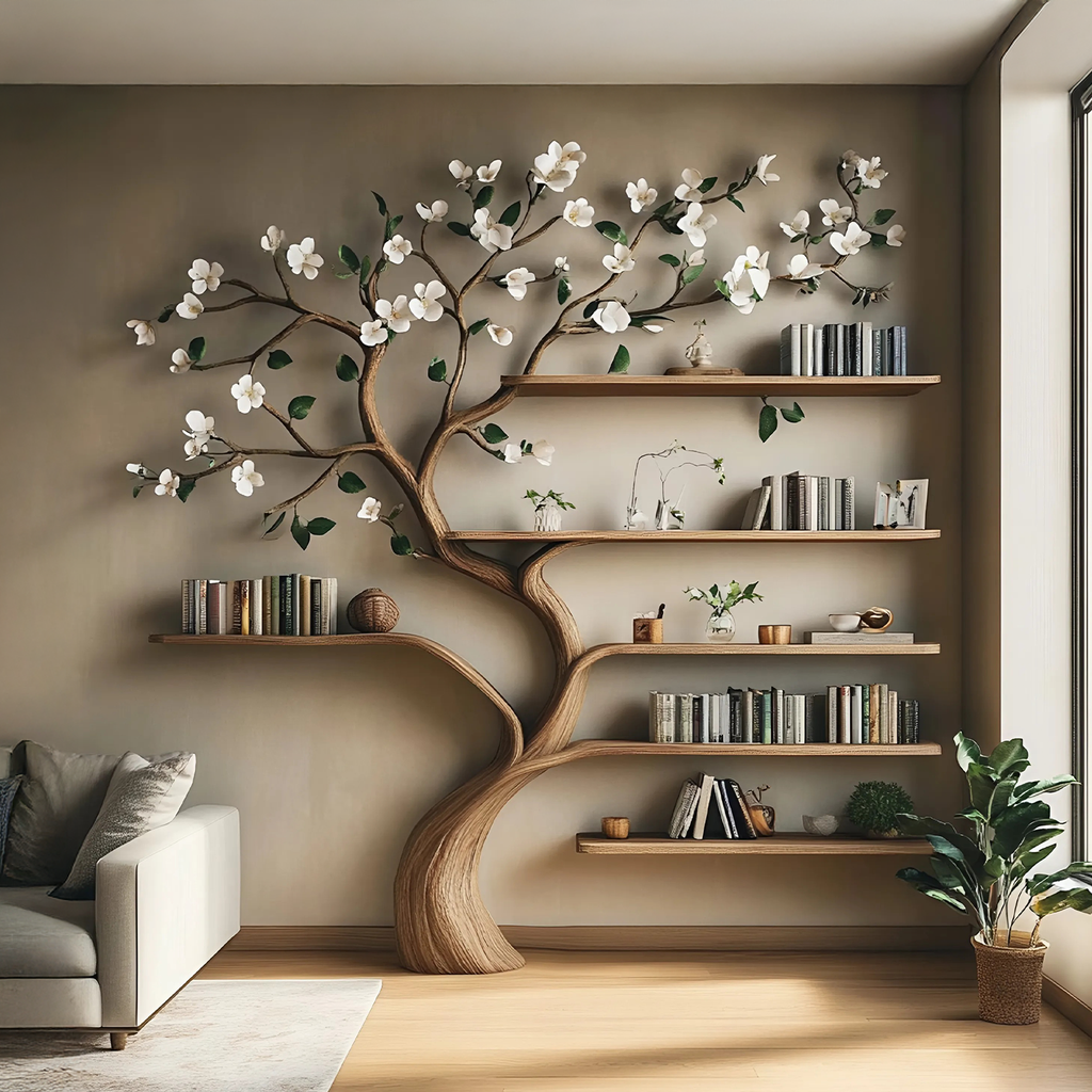 Wooden Corner Bookcase with Open Shelves, 70 Inch, Brown Finish