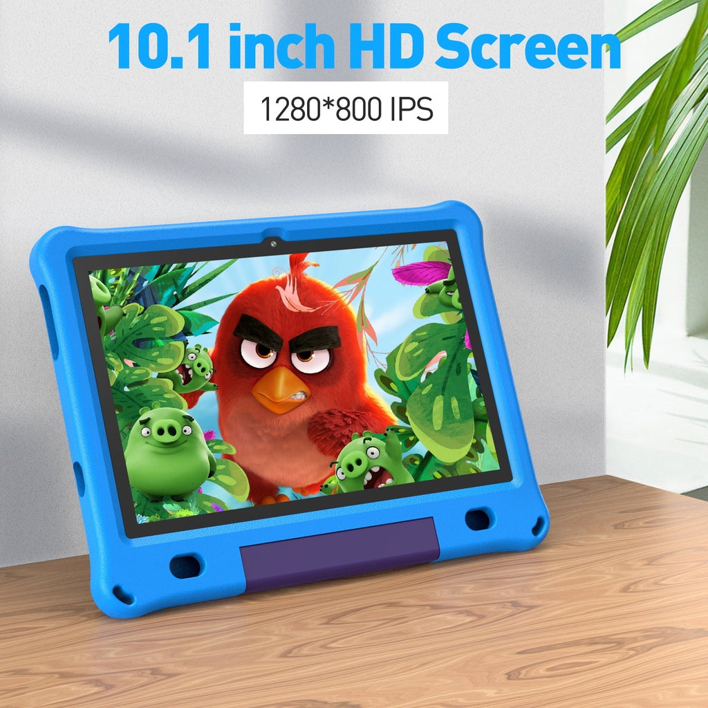 Android 16 Kids Tablet 10.1 inch with Case, 3GB RAM 64GB, IPS Touch Screen, Quad-Core,1280x800 | Wi-Fi6 | 6000mAh | Google Certified(Blue)