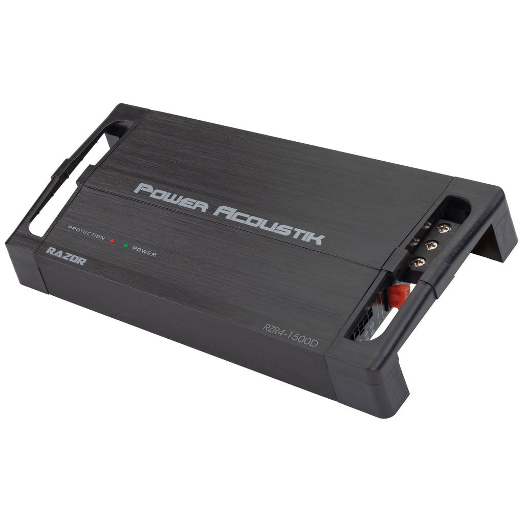 Power Acoustik RZR4-1500D 4-Channel Amplifier, Class D Full Range Amp, 1500W Max with SMT Circuitry (New)