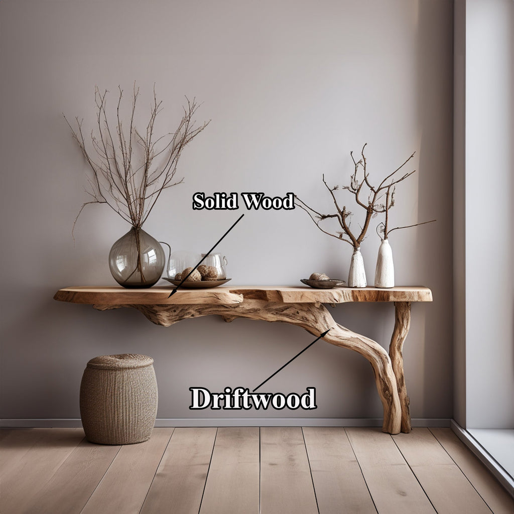 Rustic Live Edge Solid Wood Side Console for Modern Spaces - view 5