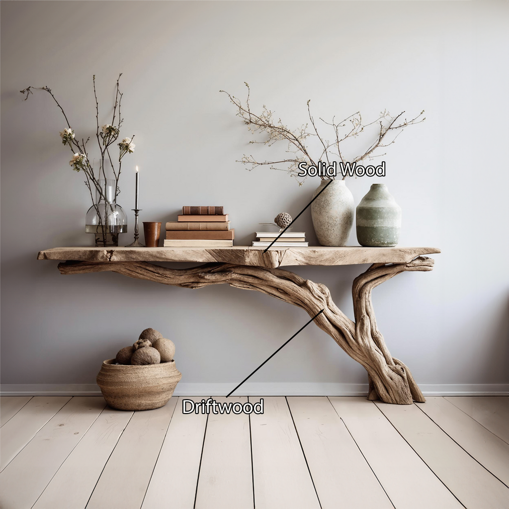 Solid Wood Rustic Console Table for Entryway and Hallway - view 4
