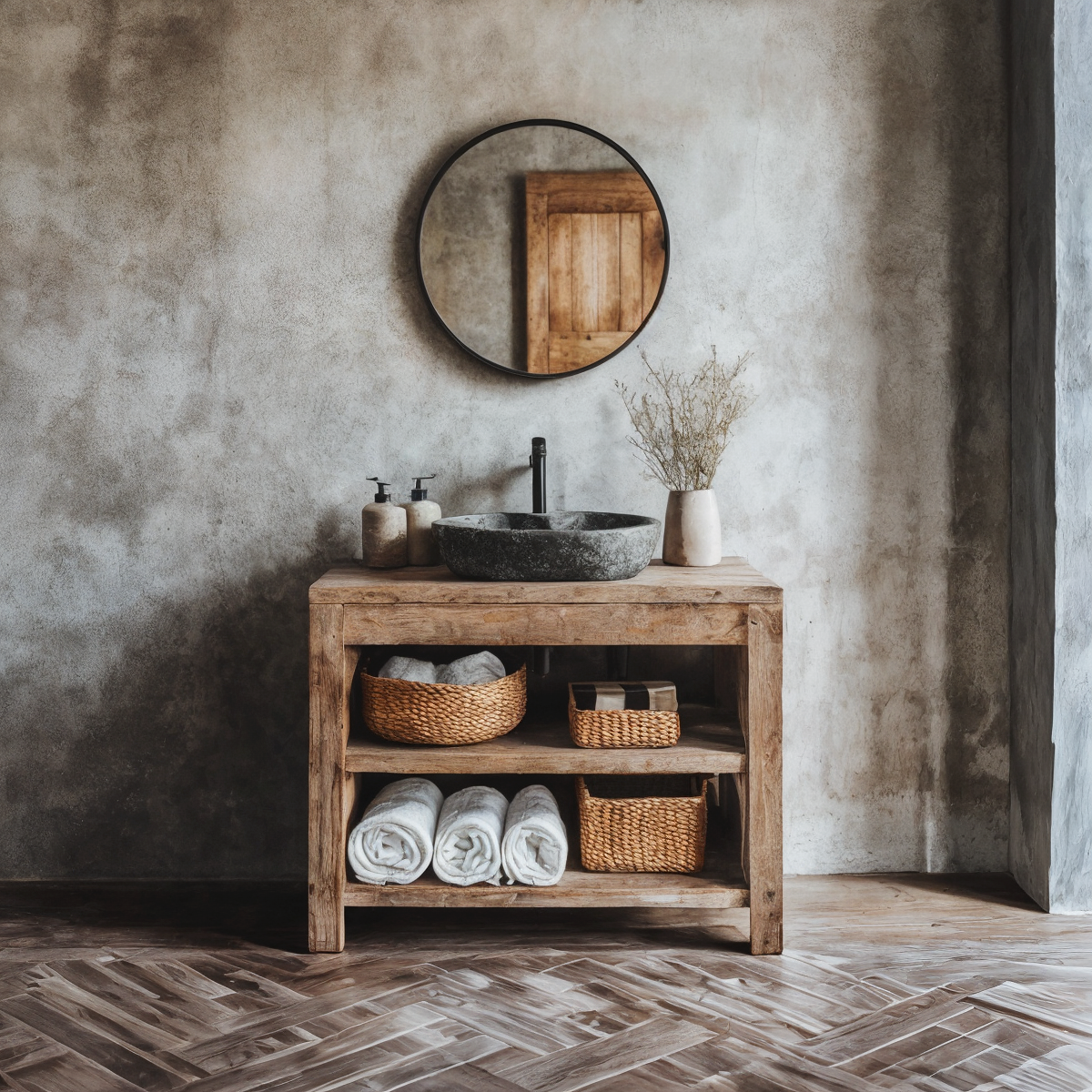 Custom Live Edge Wood Bathroom Vanity Cabinet, With or Without Sink