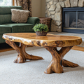 Natural Wood Coffee Table with Wax and Oil Finish