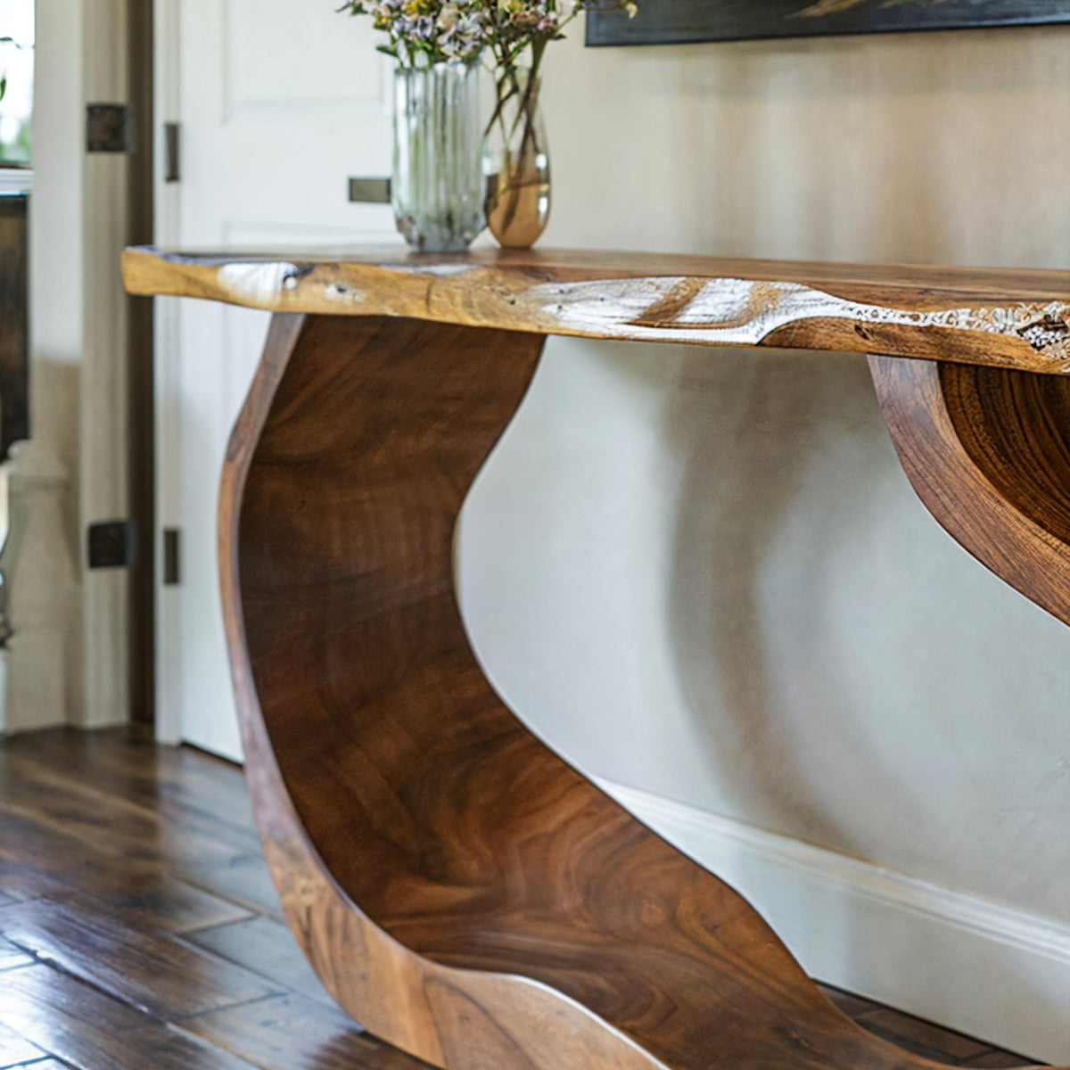 Solid Wood Entryway Console Table with Clean Modern Lines - view 3