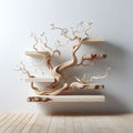 Live Edge Tree Branch Floating Shelf, 80 Inch Wall Display